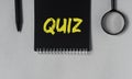 Quiz or quizz word, inscription, fun game with questions Royalty Free Stock Photo