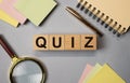 Quiz or quizz word, inscription, fun game with questions Royalty Free Stock Photo