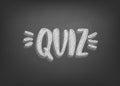 Quiz handwritten lettering on chalkboard card. Vector illustration. Royalty Free Stock Photo