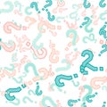 Quiz seamless pattern. Question marks, doubt, faq Royalty Free Stock Photo