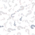 Quiz seamless pattern. Question marks, doubt, faq