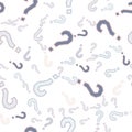 Quiz seamless pattern. Question marks, doubt, faq