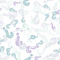 Quiz seamless pattern. Question marks, doubt, faq