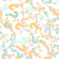 Quiz seamless pattern. Question marks, doubt, faq