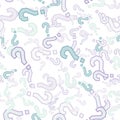 Quiz seamless pattern. Question marks, doubt, faq