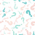 Quiz seamless pattern. Question marks, doubt, faq