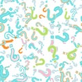 Quiz seamless pattern. Question marks, doubt, faq