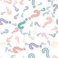 Quiz seamless pattern. Question marks, doubt, faq Royalty Free Stock Photo