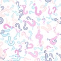 Quiz seamless pattern. Question marks, doubt, faq Royalty Free Stock Photo