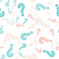 Quiz seamless pattern. Question marks, doubt, faq Royalty Free Stock Photo