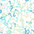 Quiz seamless pattern. Question marks, doubt, faq Royalty Free Stock Photo