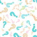 Quiz seamless pattern. Question marks, doubt, faq Royalty Free Stock Photo