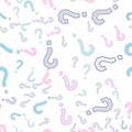 Quiz seamless pattern. Question marks, doubt, faq Royalty Free Stock Photo