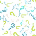 Quiz seamless pattern. Question marks, doubt, faq Royalty Free Stock Photo
