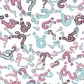 Quiz seamless pattern. Question marks, doubt, faq Royalty Free Stock Photo