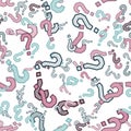 Quiz seamless pattern. Question marks, doubt, faq Royalty Free Stock Photo