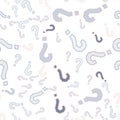 Quiz seamless pattern. Question marks, doubt, faq Royalty Free Stock Photo