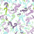 Quiz seamless pattern. Question marks, doubt, faq Royalty Free Stock Photo
