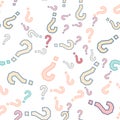Quiz seamless pattern. Question marks, doubt, faq Royalty Free Stock Photo