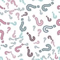 Quiz seamless pattern. Question marks, doubt, faq