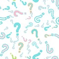 Quiz seamless pattern. Question marks, doubt, faq