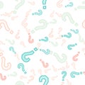 Quiz seamless pattern. Question marks, doubt, faq