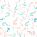 Quiz seamless pattern. Question marks, doubt, faq