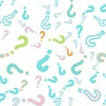 Quiz seamless pattern. Question marks, doubt, faq