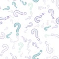 Quiz seamless pattern. Question marks, doubt, faq Royalty Free Stock Photo