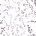 Quiz seamless pattern. Question marks, doubt, faq Royalty Free Stock Photo