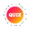 Quiz sign icon. Questions and answers game. Vector