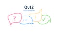 Quiz speech bubbles for a creative victorine