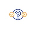 Quiz test line icon. Select answer sign. Vector