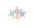 Quiz test line icon. Select answer sign. Vector Royalty Free Stock Photo