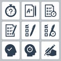 Quiz and Test Related Vector Icons