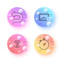 Quiz test, Timer and Upload photo minimal line icons. For web application, printing. Vector Royalty Free Stock Photo