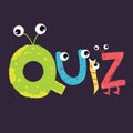 Quiz text fun kids character alphabet with eye