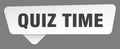 quiz time sign. quiz time white sticker isolated on gray background Royalty Free Stock Photo