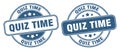 Quiz time stamp. quiz time label. round grunge sign