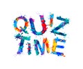 Quiz time. Words of splash paint letters