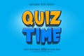 Quiz title background Editable text effect, 3d text template Royalty Free Stock Photo