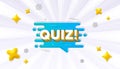 Quiz transition bubble. Answer chat message. Offer sunburst ray banner. Vector Royalty Free Stock Photo