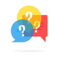 Quiz vector logo isolate on white, questionnaire icon, poll sign, flat bubble speech symbols