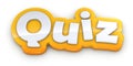 Quiz yellow word text on white background Royalty Free Stock Photo