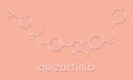 Quizartinib investigational acute myeloid leukemia AML drug, chemical structure Skeletal formula.