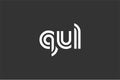 QUL Creative Unique Modern Letter Logo Design. Elegant Monogram Logo Design with Decorative Elements and Typography Royalty Free Stock Photo