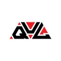 QUL triangle letter logo design with triangle shape. QUL triangle logo design monogram. QUL triangle vector logo template with red Royalty Free Stock Photo