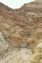 Qumran caves in Qumran National Park, where the dead sea scrolls were found, Judean desert hike, Israel Royalty Free Stock Photo