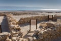 Ruins at Qumran site near Dead Sea. Israel