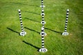 Quoits game poles Royalty Free Stock Photo